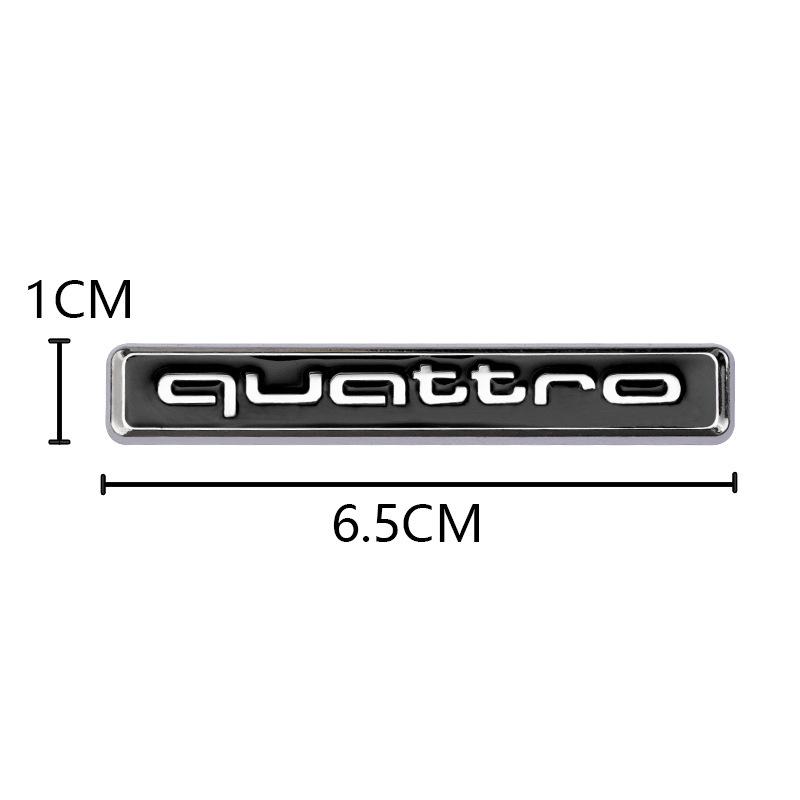 3D Metal Chrome Black Logo Quattro Emblem Decal Car Badge For Audi A3 A5 A4 A6 A7 A8 S1 TT Q3 Q7 Q5 Quattro Sticker Accessories