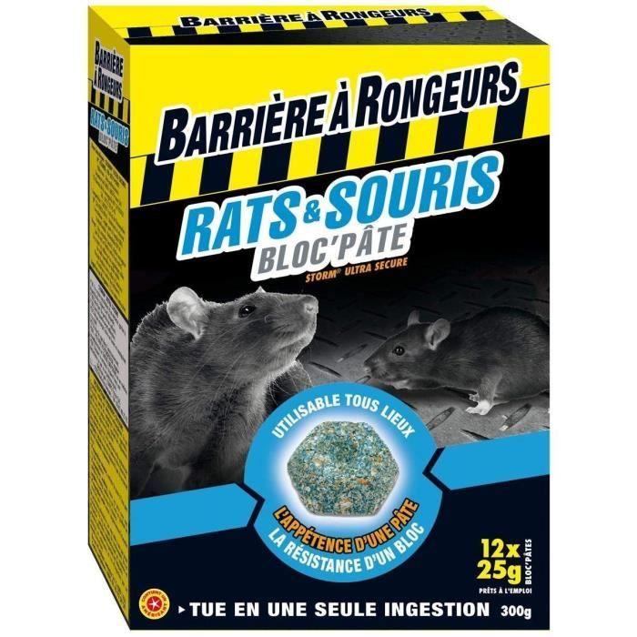 BARRIERE A INSECTES Bloc pâte appât Rats et Souris - 300 g