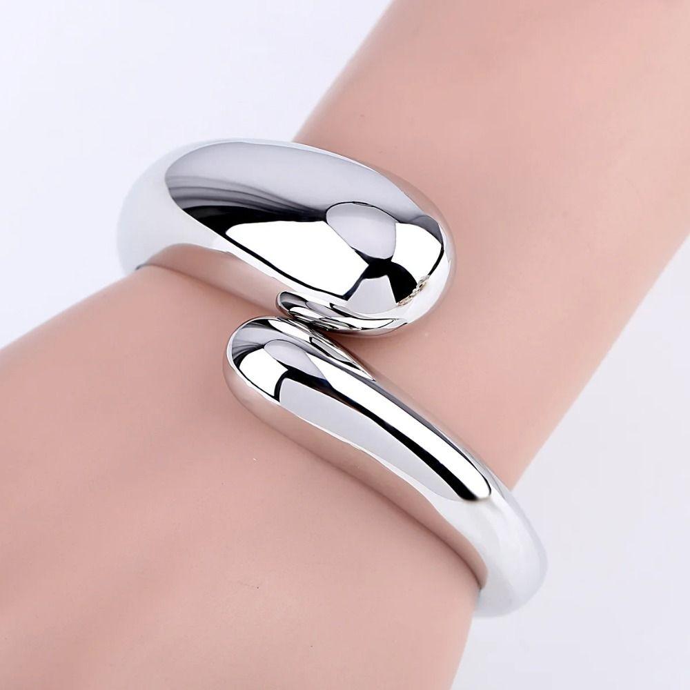 Europe American Style Metal Geometric  Bracelets Metal Drop-shaped Bangle  Decoration