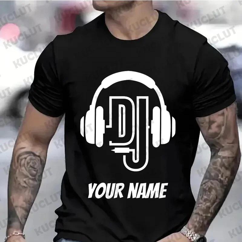 Personalised Name Dj T Shirt Custom Name Logo Shirt for DJ's Clothes Custom Personalized Gift for Men Music Gift Dj DIY T-shirts#Color(1)