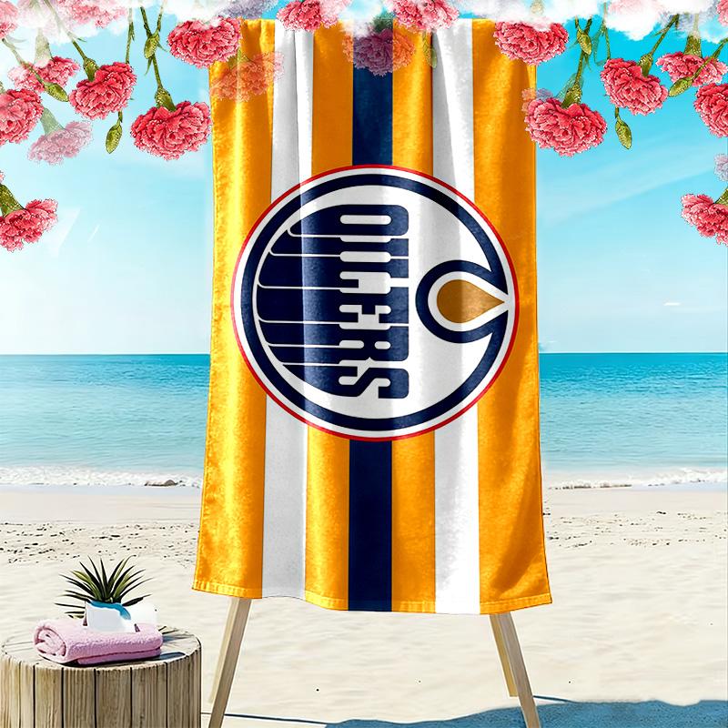 Edmonton Oilers2 Print Beach Towel, Large Soft Quick Dry Towel for Beach Camping Swimming