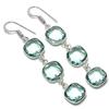 Green Amethyst Gemstone 925 Sterling Silver Jewelry Earring 2.48"