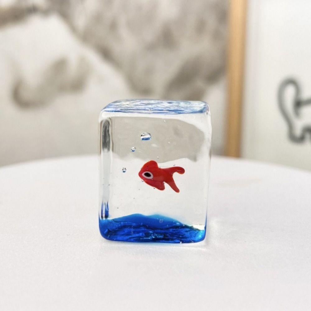 Handmade Mini Glass Fish Tank Creative Mini Pocket Fish Statue Aquarium Decoration Home Ornament