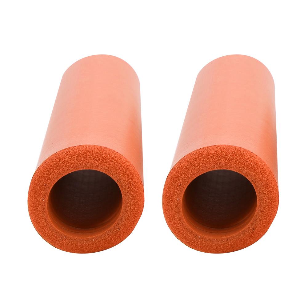 1 Pair Bicycle Handlebar Grips Anti skid Shock Proof Silicone Bike Grip With End Plugs Orange