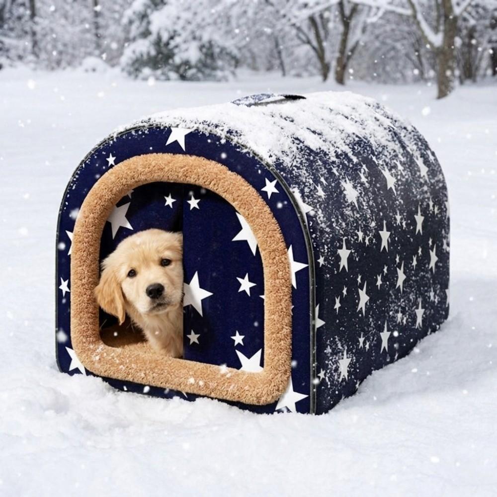 Soft Waterproof Dog House Plush Warm Cat Sleeping Cave Comfortable Stray Cat Nest For Dogs Cat
