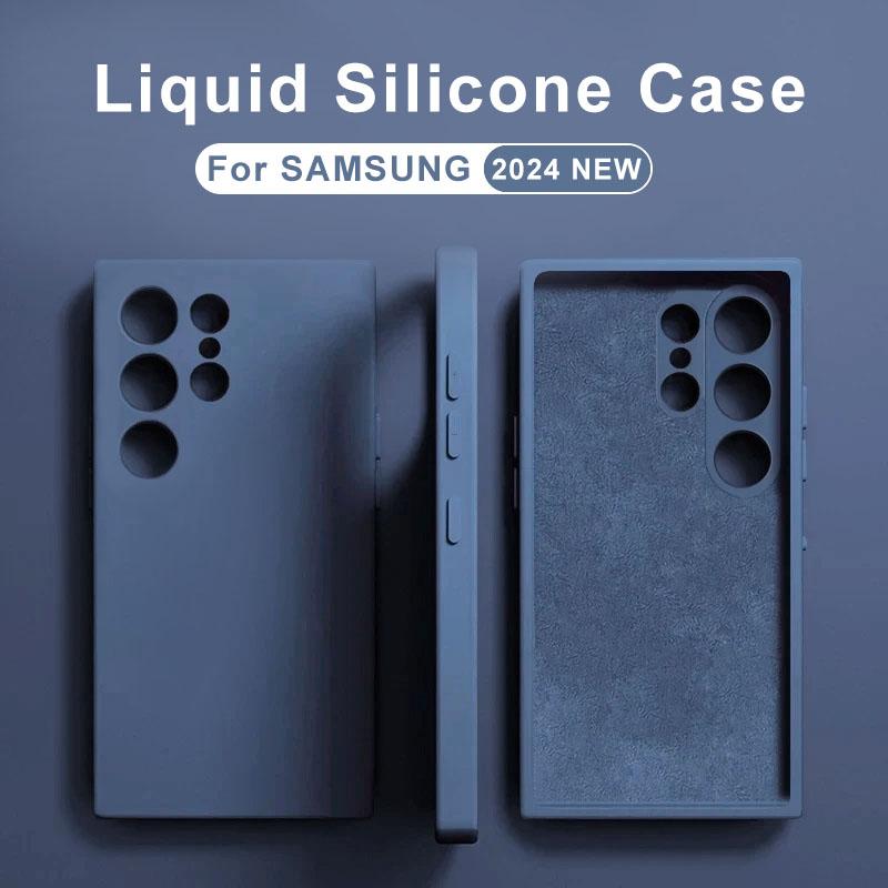 Противоударный чехол из жидкого силикона Для Samsung Galaxy S24 S23 S22 S21 S25 Ultra A55 A54 A34 A14 A53 A52 Аксессуары Милый Мягкий Чехол