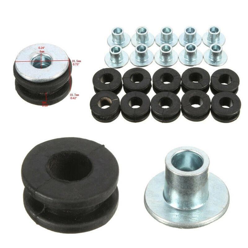 10Pcs Motorcycle Rubber Grommets Bolt Pads Pressure Relief Cushion Buffer Washer Shock Bushing Kit for Kawasaki Fairing Gaskets