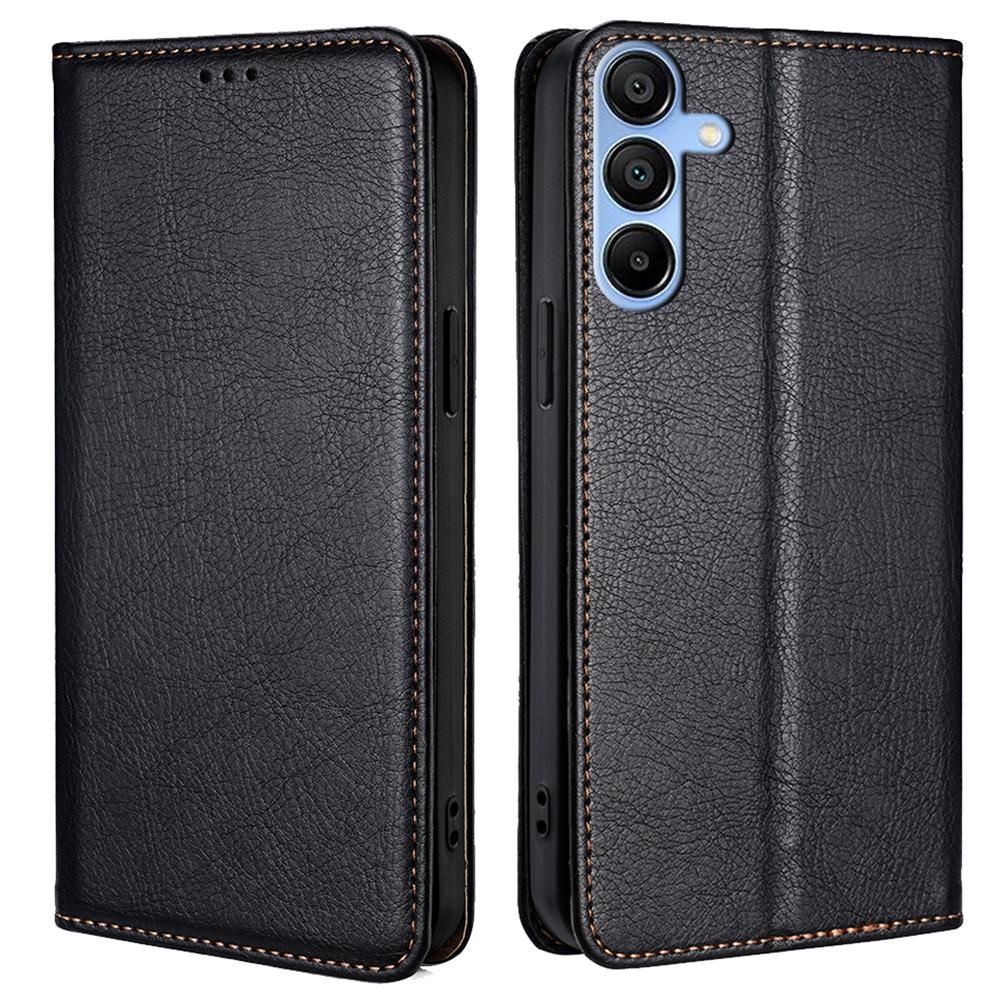 For Samsung Galaxy A15 4G/A15 5G Case Solid Color PU Leather Magnetic Closing Phone Guard Cover
