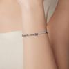 Bamoer 925 Sterling Silver Devil's Eye Bracelets Wide Flat Snake Chain Turquoise Charm Bangle Adjustable for Women Retro Gift