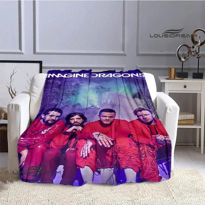 Плед с принтом Rock Band Imagine Dragons, теплый фланелевый плед, подстилка для кровати, мягкий и удобный плед, подарок на день рождения