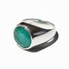 Translucent Natural Green Emerald Ring, 925 Solid Sterling Silver, Mens Heavy Signet Ring, Handmade Jewelry, Gift for Him