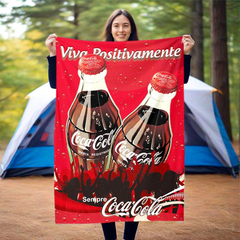 Christmas gift Halloween themed cola beverage Coca Cola blanket soft home furnishing nap decoration four seasons warm Sherpa blanket U26