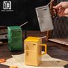 Creative Retro Refrigerator Ceramic Cup with Lid Straw Funny Office Couple Gift Coffee Mug