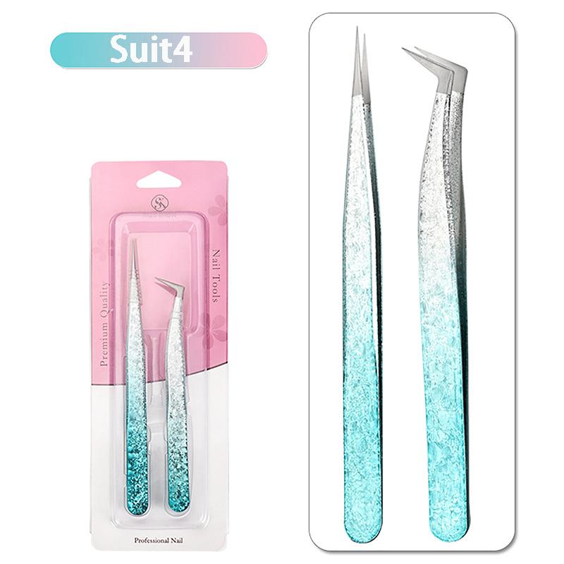 2 шт. пинцеты для ресниц Ice Flower антистатические 3D точные накладные ресницы для наращивания бровей принадлежности для макияжа пинцеты инструменты