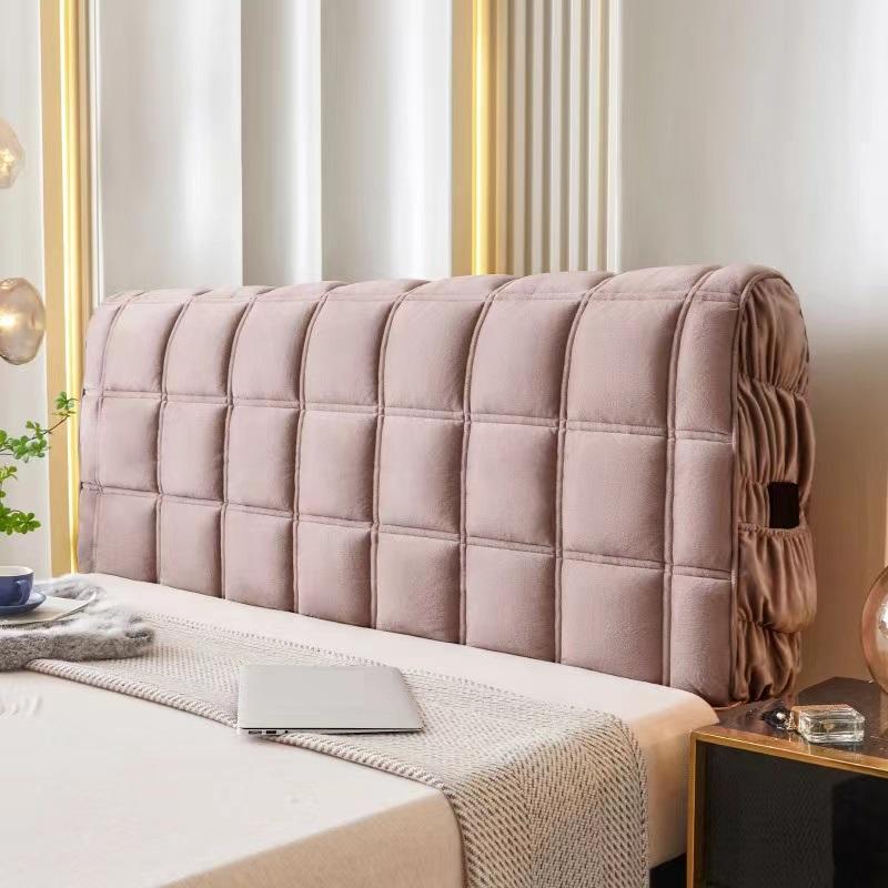 Роскошный супермягкий плюшевый стеганый чехол на голову кровати, универсальный бархатный защитный чехол на спинку кровати, утолщенный стеганый чехол на изголовье кровати