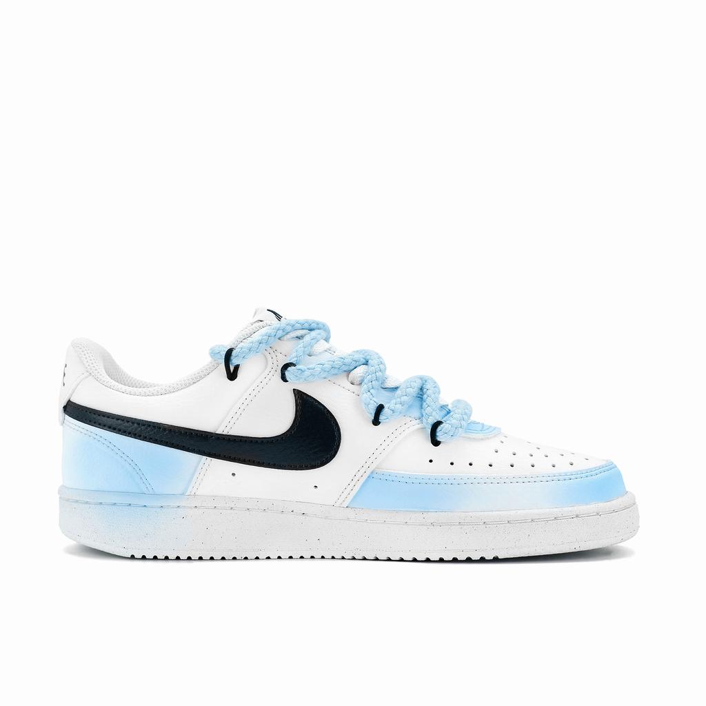 Nike Court Vision 1 Blue Star Fantasy Abrasion Resistant Breathable Low top Skateboard Shoes Unisex Light Blue DH2987-110(Team309-)