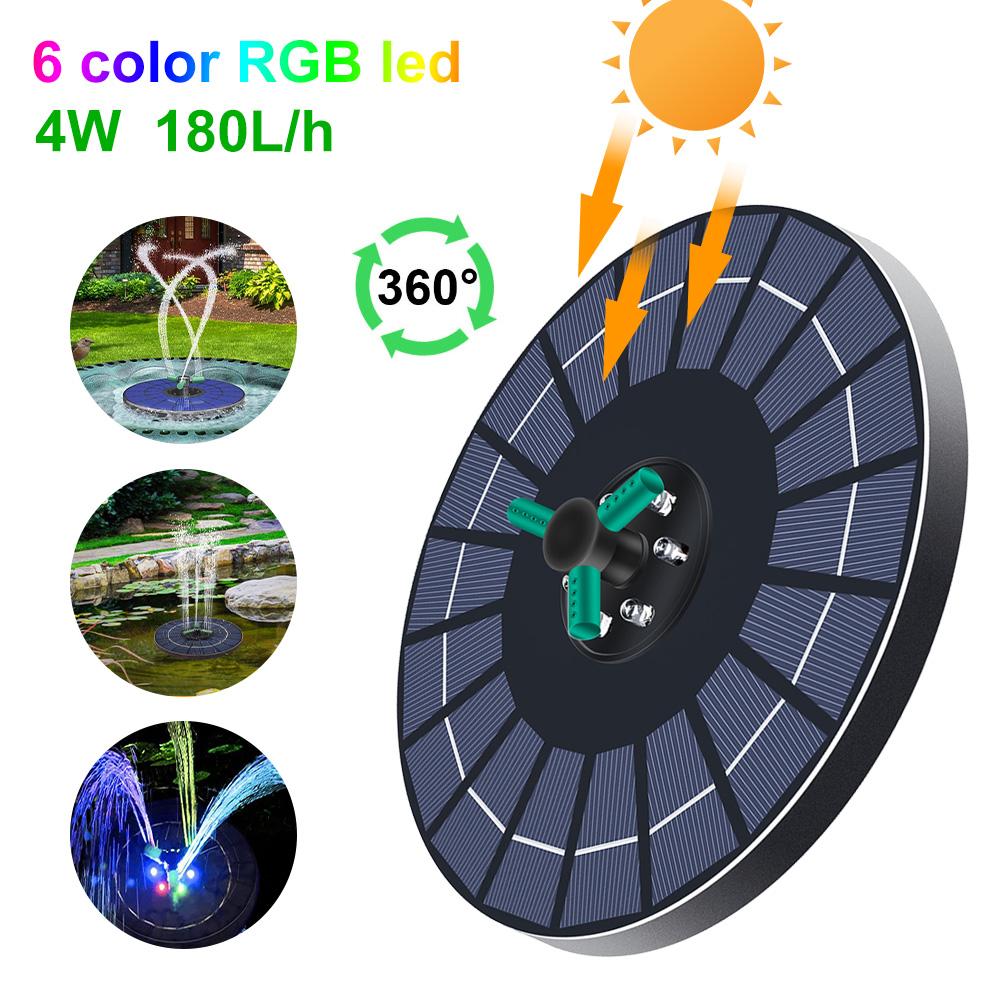 Новый плавающий солнечный фонтан, садовый водопад, фонтан для купания птиц, с вращающейся на 360° насадкой, водяным насосом для прудов и сада
