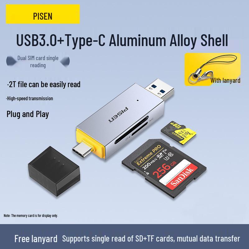 PISEN Мультикартридер: Мини Мобильный, TF, CF, SD, MS, USB 2.0 для Телефонов и Камер