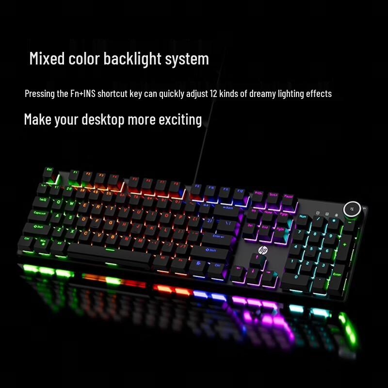 HP K10G 104-клавишная проводная механическая игровая клавиатура