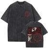 Hot Sale Anime Hellsing Abraham Van Helsing Vampire Alucard Print Tshirt Men Women Vintage Washed Cotton Summer Tee Oversize Top