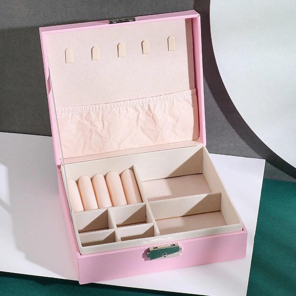 1 шт. Шкатулка для украшений большой вместимости, в виде выдвижного ящика, с замком, Органайзер для украшений большой вместимости, Для ожерелий, колец, серег и т. д.