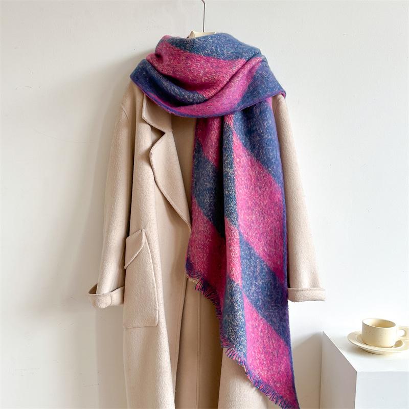 New Thickened and Elongated Winter Scarf Cashmere Feeling Shawl and Wraps Pashmina Neckerchief Bufanda Female Poncho 48Colors