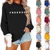 Women's Loose And Comfortable Round Neck Long Sleeved Sweatshirt With Printed Text