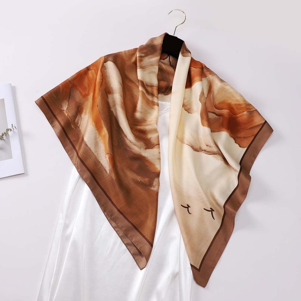 Sunscreen Shawl Large Square Headscarf 110cm Head Neck Scarf Elegant Women Silk Scarf For Women