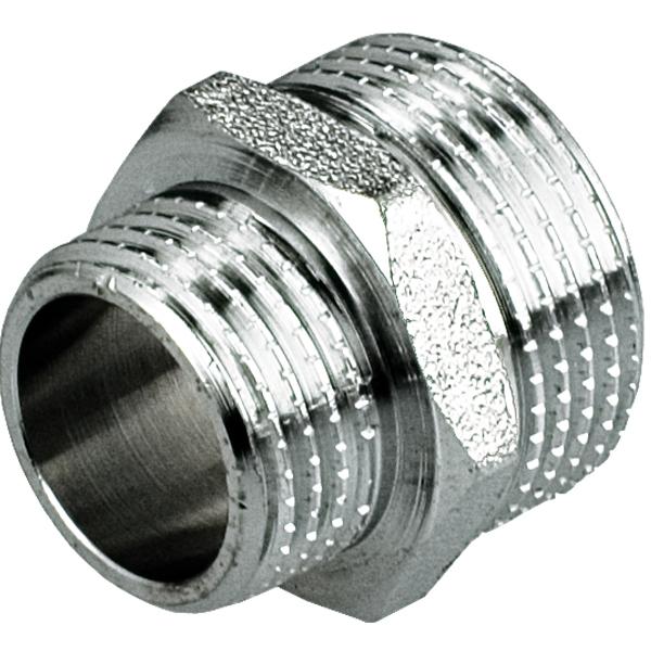Chrome-Plated Brass Reducing Nipple 1/2"X3/8" Male/Female