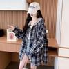 Navava Daily Casual Check Long Sleeve Hoodie Shirt Nb2975