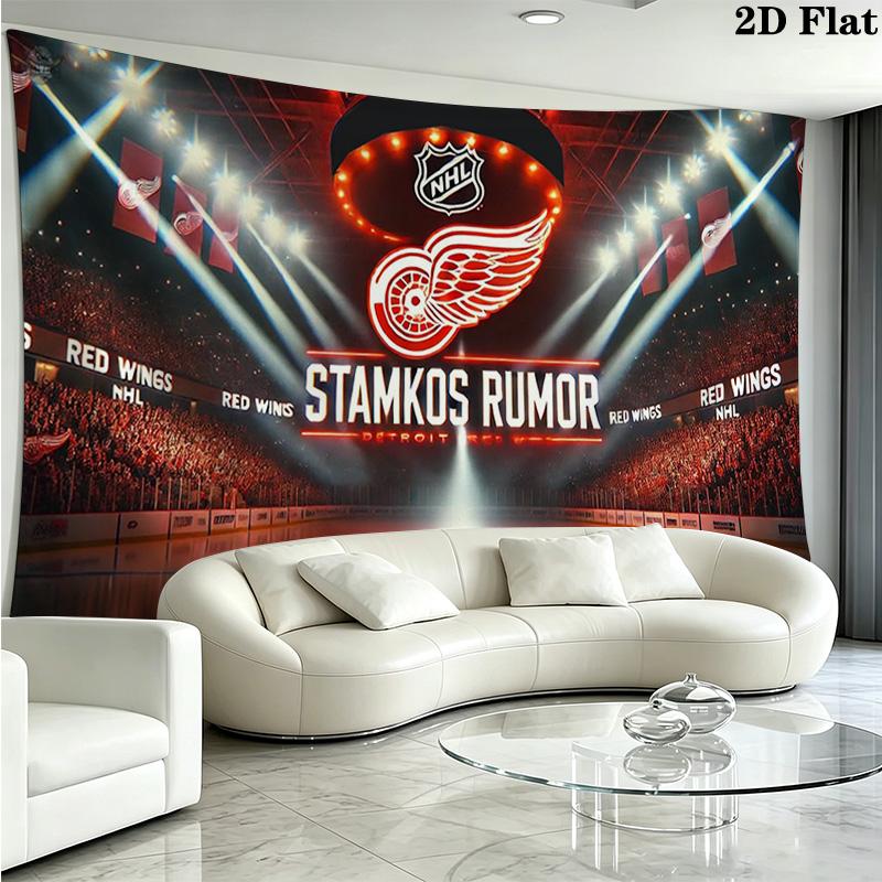 Detroit Red Wings Wall Tapestry Aesthetic Wall Hanging Printed Fabric Blanket Decorative Tapestries for Bedroom Living Room Home Decor