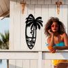 Chic Surfboard Metal Wall Art - Ocean-Themed Beach Decor For Indoor/Outdoor, Perfect Holiday Gift For Halloween, Easter, Thanksgiving & Birthdays