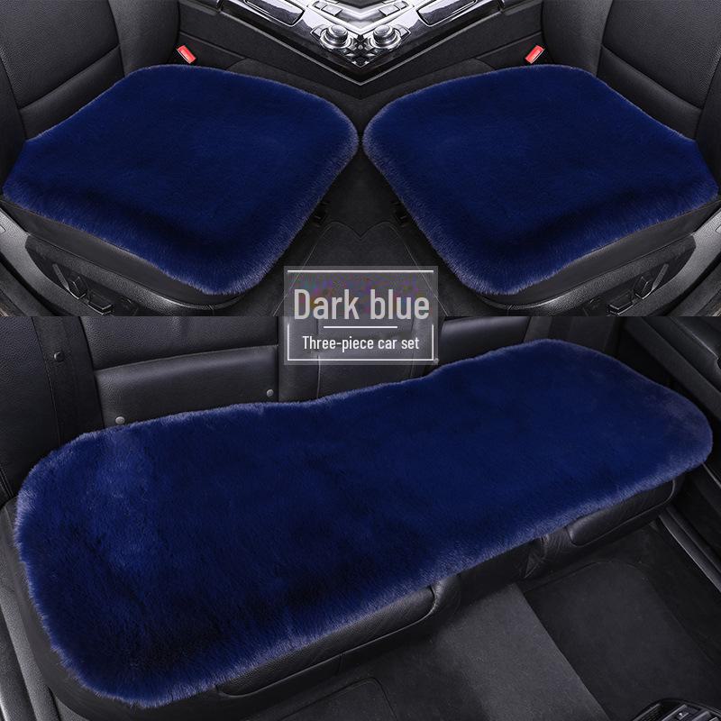 Комплект плюшевых зимних подушек для автомобильных сидений: Нескользящий, утолщенный мех кролика, универсальная посадка