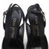 LOUIS VUITTON Heel pumps Monogram Strap sandals black canvas/leather Women Used