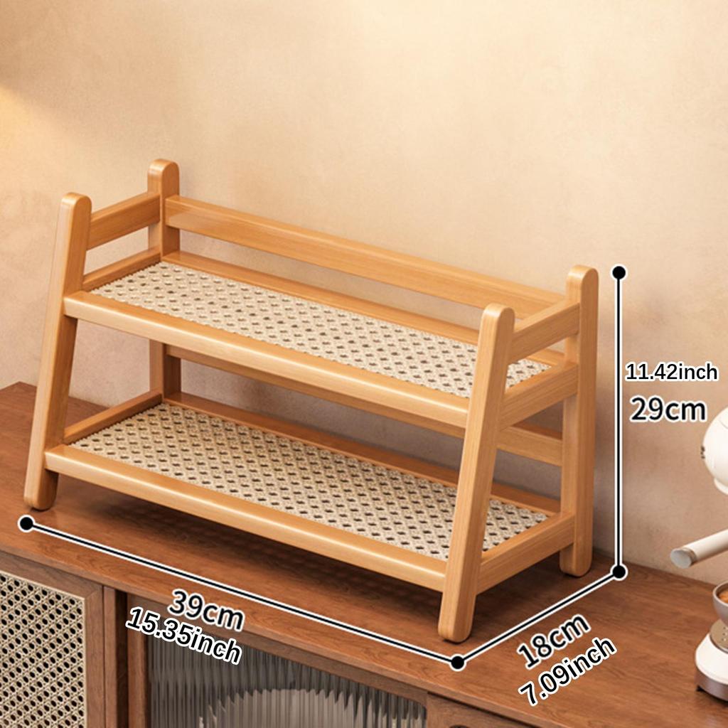 Water Cup Display Rack Practical Modern Seasoning Rack Multipurpose 2 Layer Storage Shelf for Office Home Coffee Bar Accessories