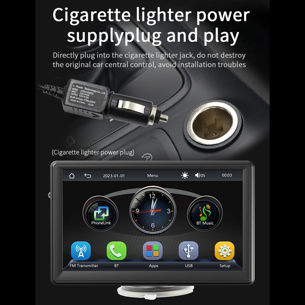 Портативный автомобильный MP5-плеер с 7-дюймовым HD-экраном, поддерживает CarPlay, Android Auto, MirrorLink, AHD