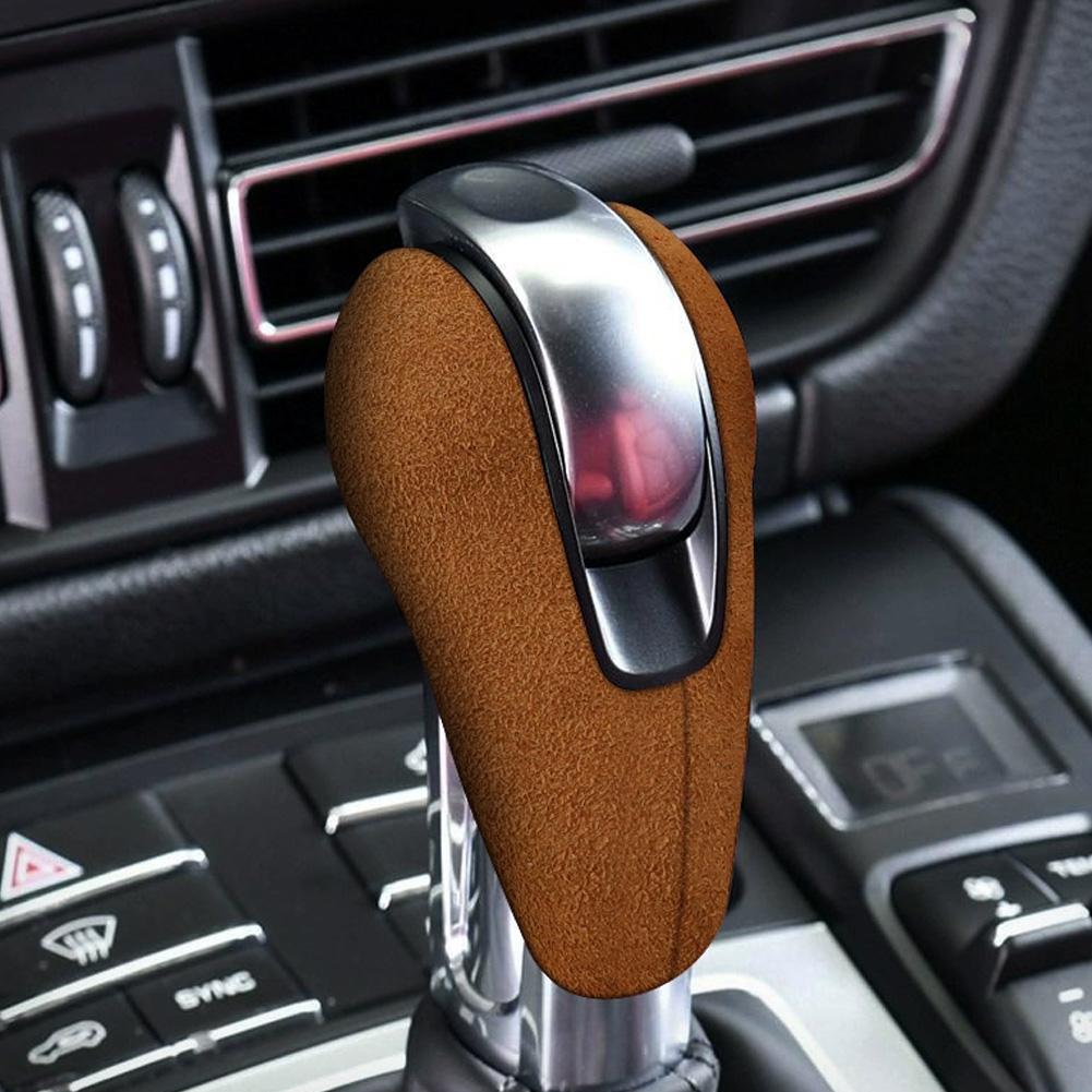 Замшевая автомобильная головка рычага переключения передач ручка переключения передач защитная накладка декоративные аксессуары для Porsche Macan Panamera Boxter 718