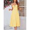 Summer Sweet Solid Sleeveless Long Dress Women Fashion Bandage Camisole Dresses Padded Boned Robe Elegant Party Vestidos