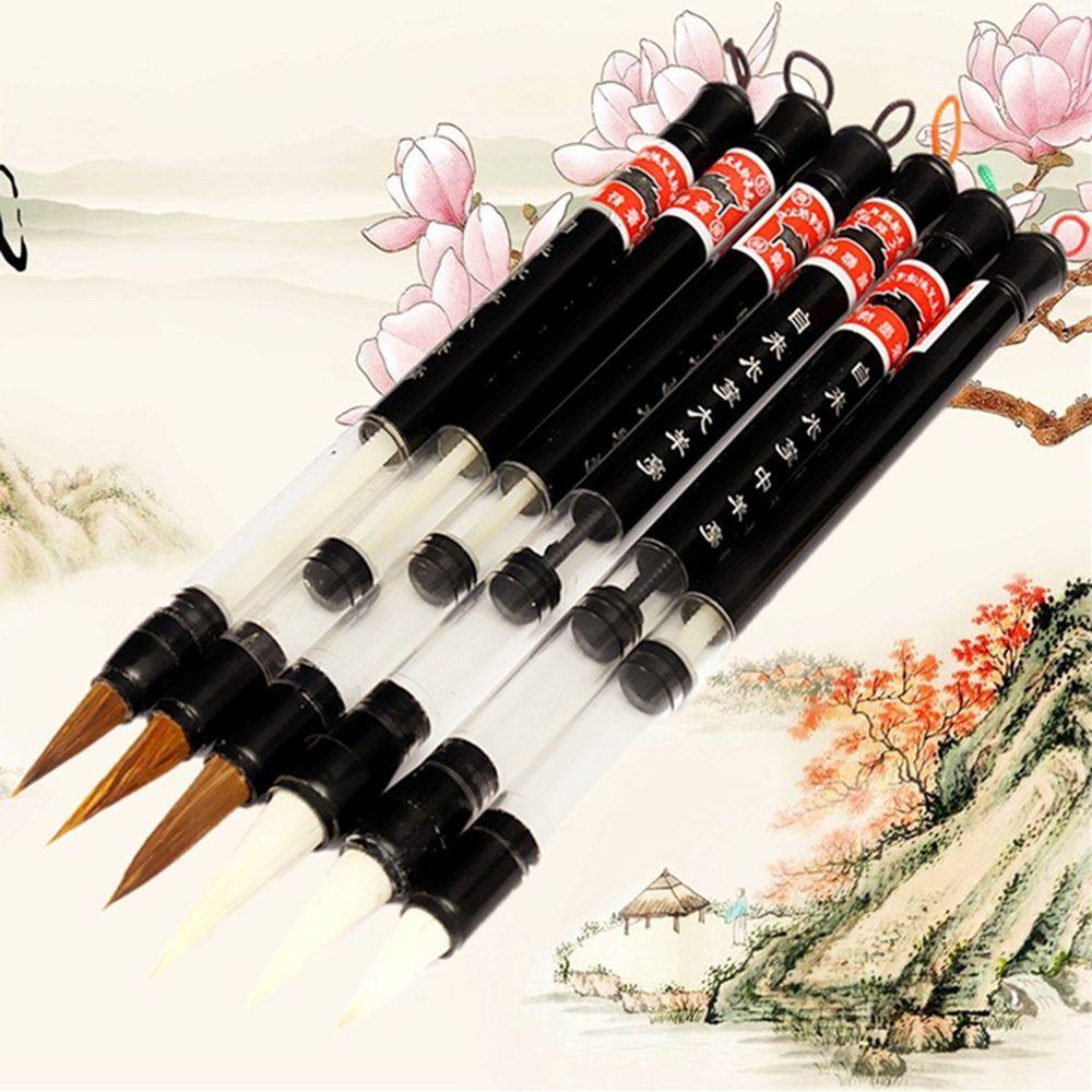 Goat Hair Writing Drawing Pen Chinese Japanese Calligraphy Piston Water Ink Brush Water Brush Pen