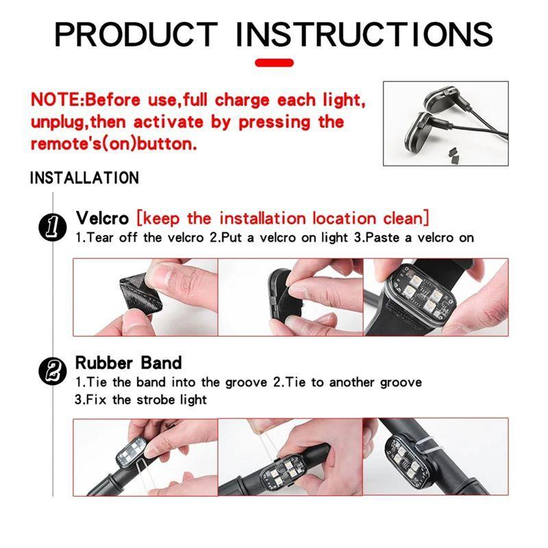 Car Decor Atmosphere Light Anti-Collision LED Warning Light 8 Colors Rechargeable Led Lights