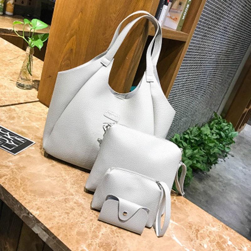 Handbags Women Fashion Messenger Shoulder Noble Tote Bags 4pcs Purse Set