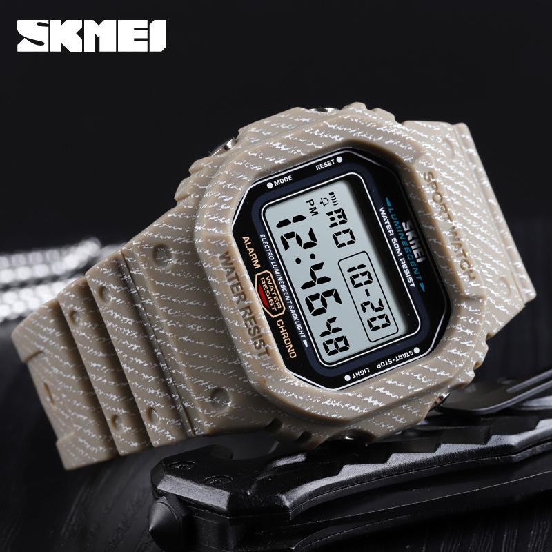 Мужские студенческие часы Moment Beauty, многофункциональные, квадратные, противоударные, креативные, камуфляжные, для спорта на открытом воздухе, электронные часы