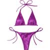 Sexy 13 Colors Halter Satin Brazilian Bikini Women Swimwear Female Swimsuit Two-pieces Bikini Set Bather Bathing Suit Swim
