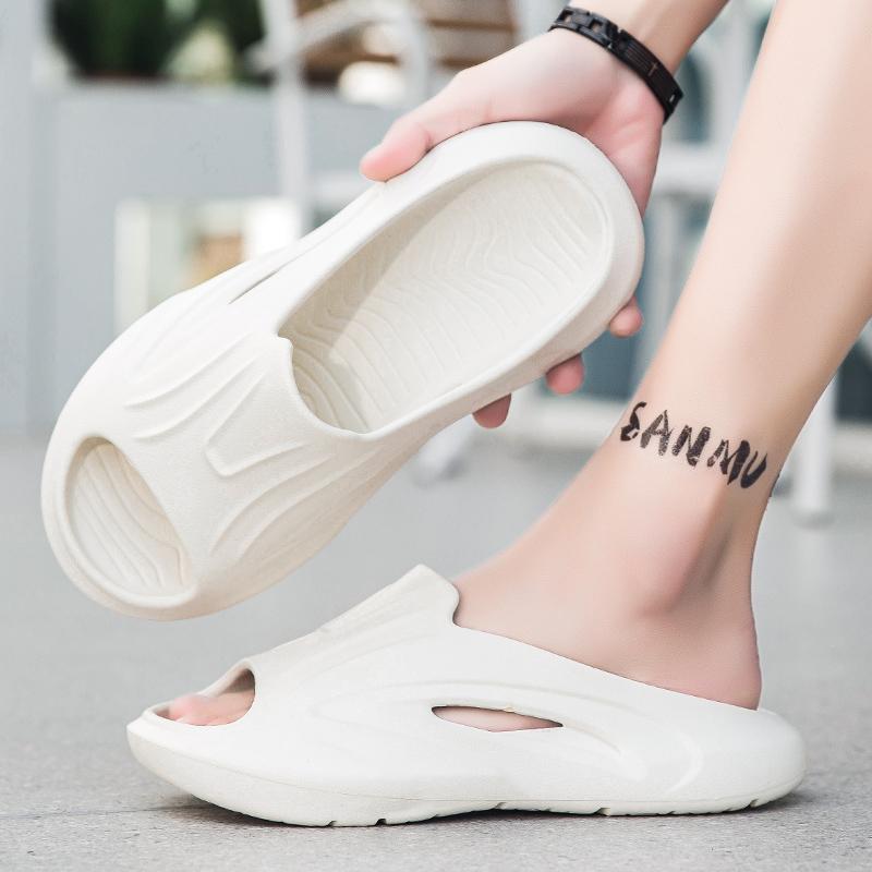 Модные домашние тапочки, мужские тапочки с толстой подошвой, мягкие и удобные туфли для мужчин, нескользящие туфли, нескользящие для дома и улицы, новые