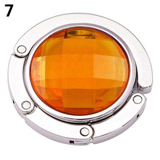 Foldable Purse Hanger Handbag Hook Hang Convenient Table Round Rhinestone Holder