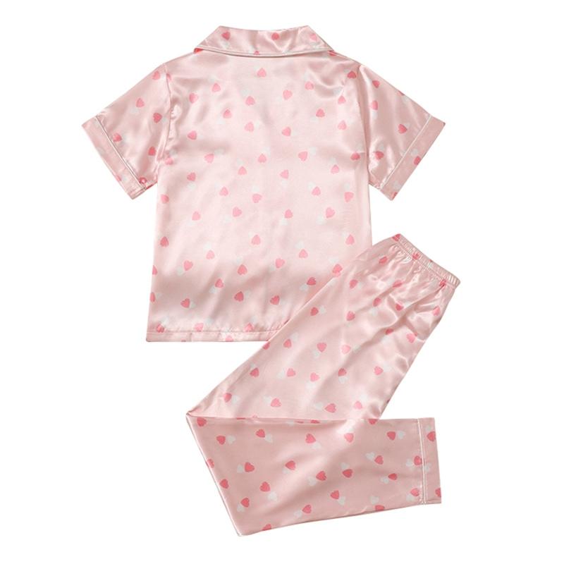 Детская домашняя одежда для девочек от 8 до 12 лет, рубашка с короткими рукавами, топ и брюки, костюм для сна с принтом