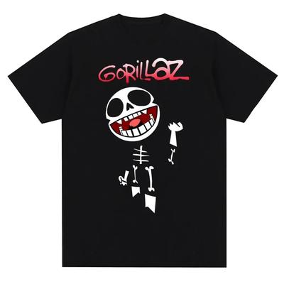 Футболка с принтом панк-рока музыкальной группы Gorillazs, повседневная мода 90-х с коротким рукавом, футболка большого размера унисекс
