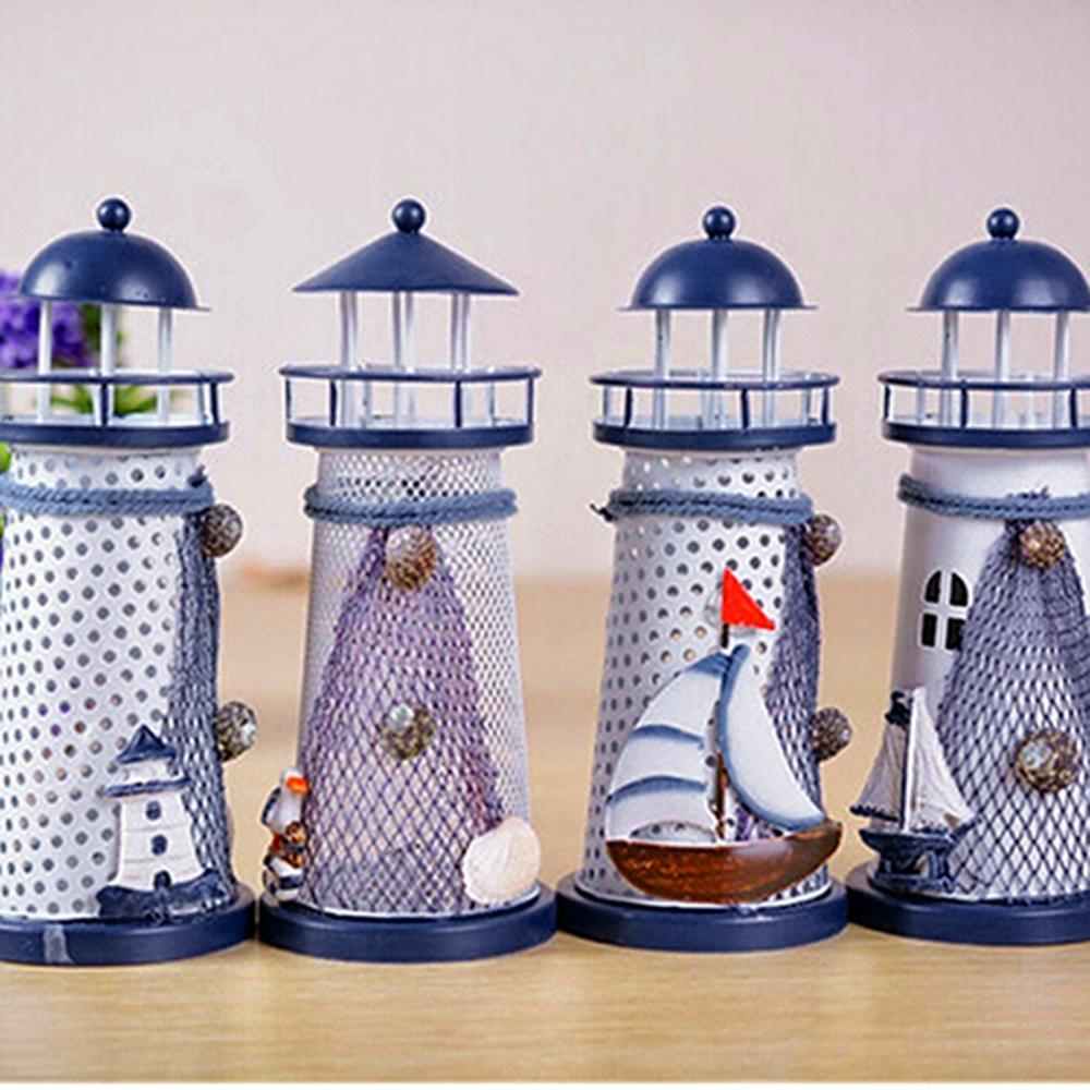 Металлический маяк, морской маяк, рыболовная сеть, морская звезда, ракушка, металлическая башня, морской железный орнамент ручной работы