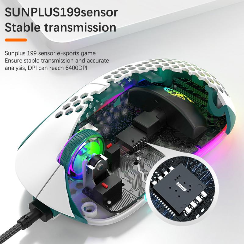 Проводная мышь RGB Light Honeycomb Gaming Mouse Usb Настольные ПК Компьютеры Aouse