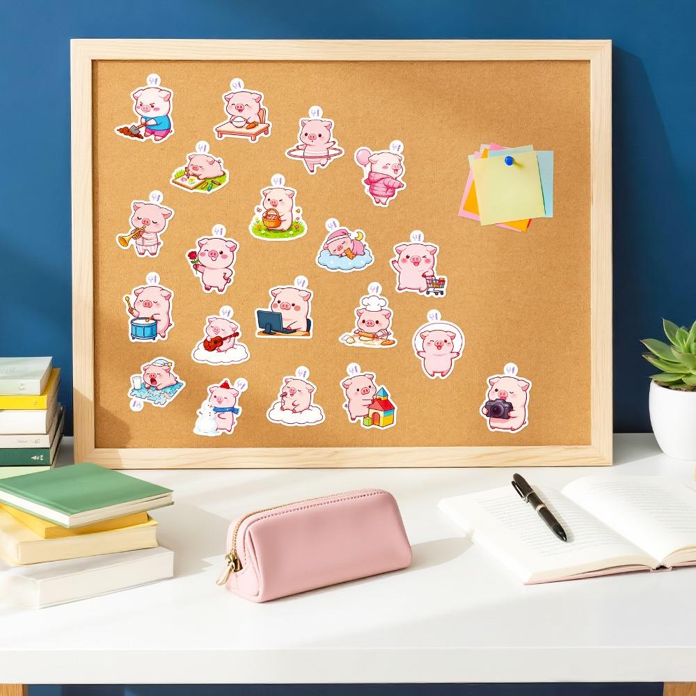 Милые Наклейки со Свиньями Водонепроницаемая Наклейка ПВХ Кавайная Мультяшная Розовая Наклейка-Свинка Декор для Бутылок с Водой Планшетов Скрапбукинга Чехла Телефона.